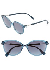 Women's Fendi 57mm Round Cat Eye Sunglasses - Trtealtea