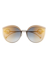 Women's Fendi 58mm Metal Butterfly Sunglasses - Gold Ivory/ Grey Gold Mirror