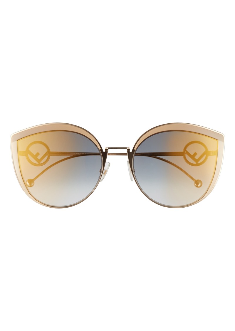 fendi 58mm metal butterfly sunglasses