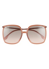 Women's Fendi 60mm Rectangle Sunglasses - Pink/ Gray Fuchsia Gradient
