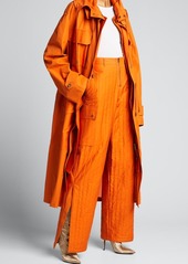Fenty Baggy Quilted Cotton Pants  Orange
