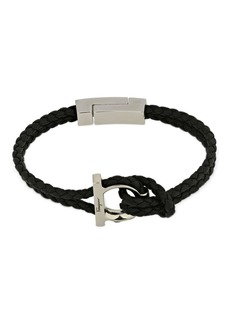 Ferragamo 17cm Gancio Braided Leather Bracelet