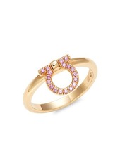 Ferragamo 18K Rose Gold & Pink Sapphire Horseshoe Ring