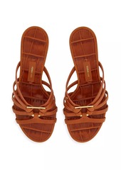 Ferragamo Anemone 70MM Leather Wedge Sandals