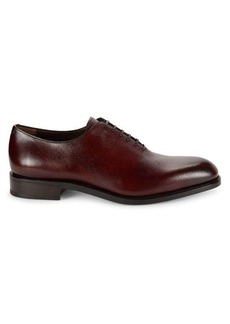 Ferragamo Angiolo Royal Textured Leather Oxford Dress Shoes