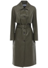 Ferragamo Belted Stretch Leather Trench Coat