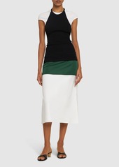Ferragamo Bicolor Viscose Blend Midi Skirt