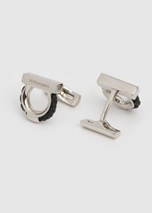 Ferragamo Braided Leather Gancio Cufflinks