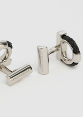 Ferragamo Braided Leather Gancio Cufflinks