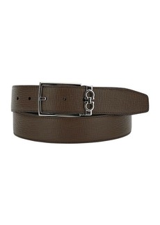 Ferragamo Brown Belt with Gancini Detail in Leather Man