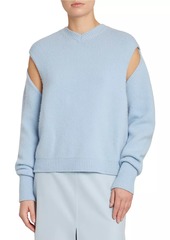 Ferragamo Brushed Cashmere Cut-Out Sweatshirt