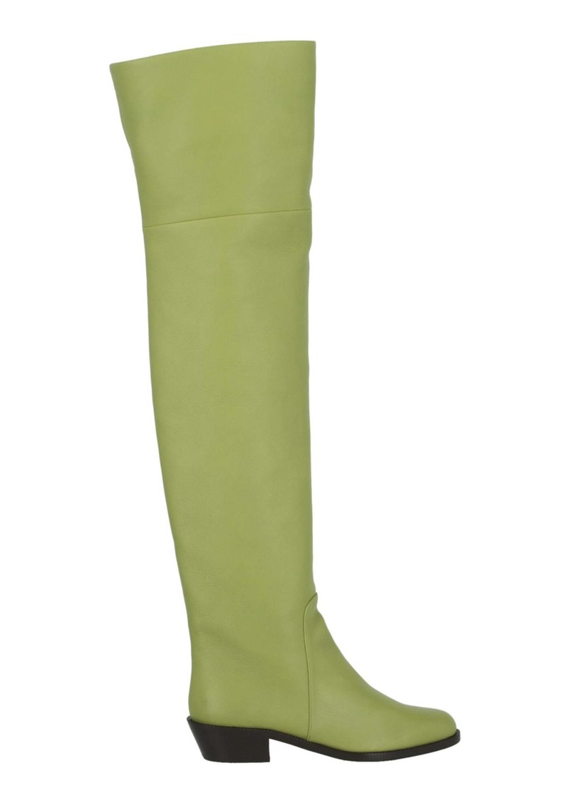 Ferragamo Bucaneve Leather Over-The-Knee Boots