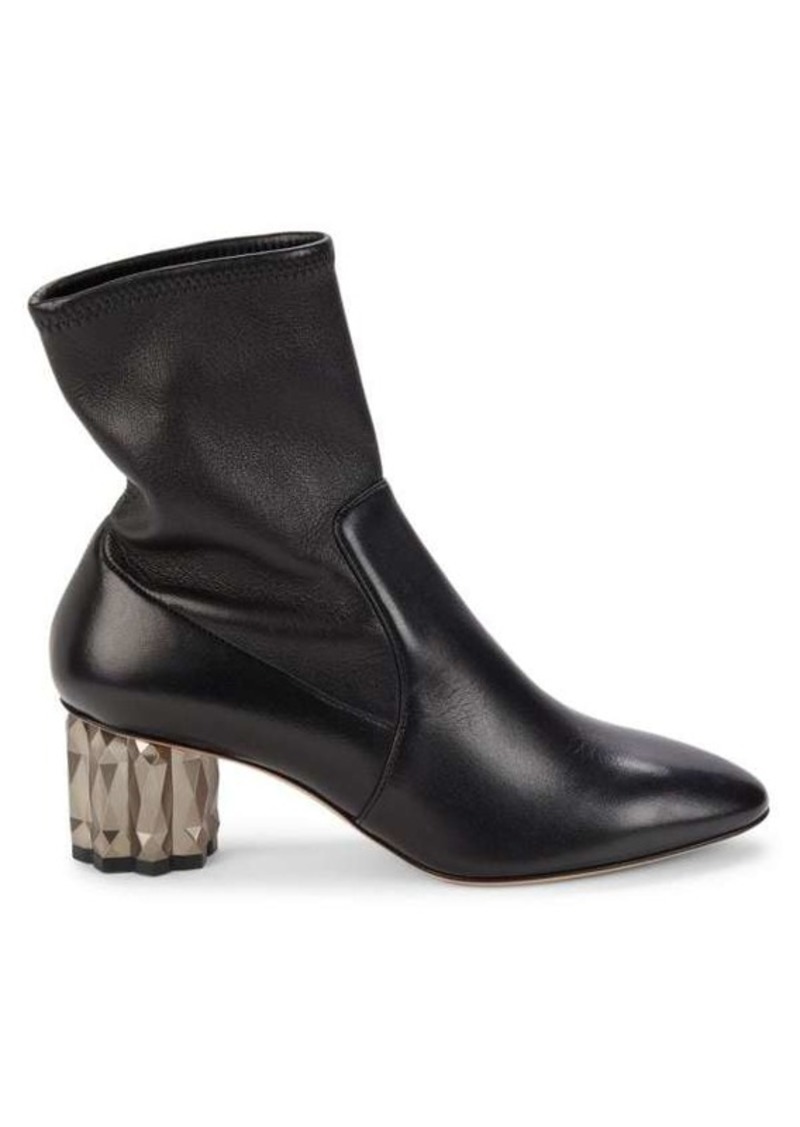 Ferragamo Camelia Leather Block Heel Boots