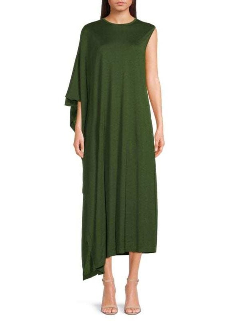 Ferragamo Cape Style Cashmere & Silk Maxi Dress