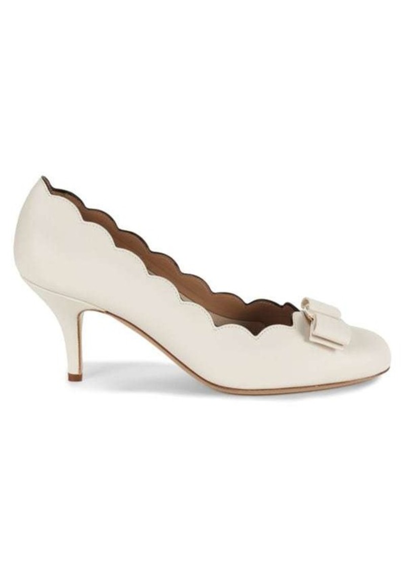 Ferragamo Carla Bow Leather Pumps