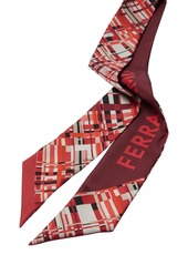 Ferragamo check-pattern silk scarf