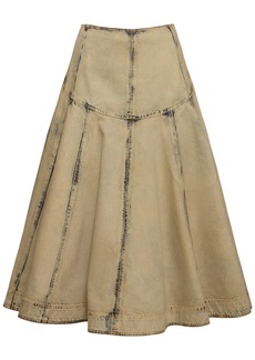 Ferragamo Cotton Blend Denim Midi Skirt