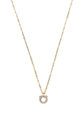 Ferragamo crystal-embellished Gancini necklace
