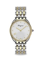 Ferragamo Cuir Two-Tone Stainless Steel Bracelet Watch