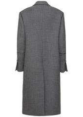 Ferragamo Double Breasted Wool Houndsthooth Coat