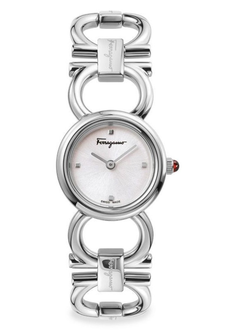 Ferragamo Double Gancini 22MM Stainless Steel Bracelet Watch