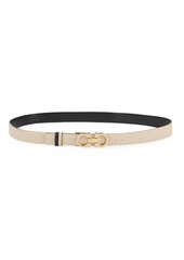 Ferragamo Gancini Adjustable Cut-to-Size Reversible Hammered Leather Belt