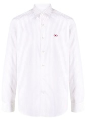 Ferragamo embroidered logo pinstripe shirt