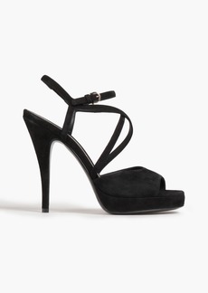 Ferragamo - Acate suede platform sandals - Black - US 9.5