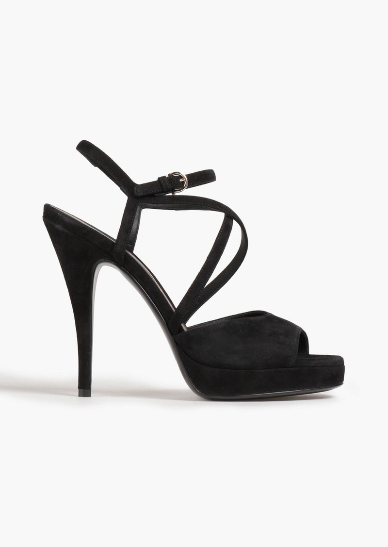 Ferragamo - Acate suede platform sandals - Black - US 11