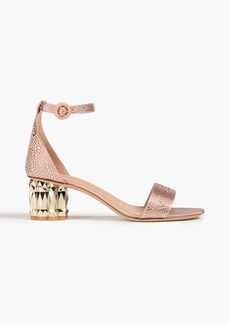 Ferragamo - Azalea crystal-embellished satin sandals - Pink - US 6