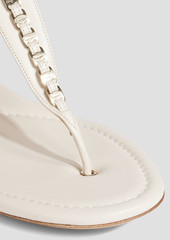 Ferragamo - Tahiti chain-trimmed leather sandals - White - US 10