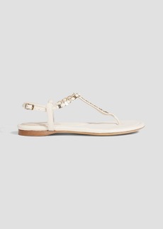 Ferragamo - Tahiti chain-trimmed leather sandals - White - US 9.5