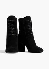 Ferragamo - Chana lace-up suede ankle boots - Black - US 6