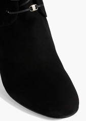Ferragamo - Chana lace-up suede ankle boots - Black - US 6