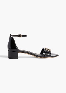Ferragamo - Como 30 embellished patent-leather sandals - Black - US 6.5