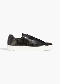 Ferragamo - Cube logo-print patent-leather sneakers - Black - US 5.5