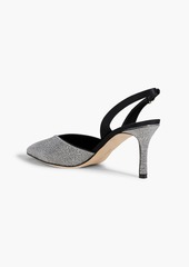 Ferragamo - Ileen 70 crystal-embellished satin slingback pumps - Black - US 5.5