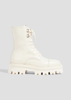 Ferragamo - Kira leather combat boots - White - US 6.5