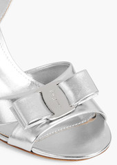 Ferragamo - Lida 85 bow-detailed metallic leather sandals - Metallic - US 5