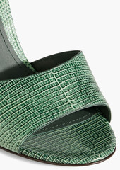 Ferragamo - Lizard-effect leather sandals - Green - US 5