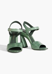 Ferragamo - Lizard-effect leather sandals - Green - US 5