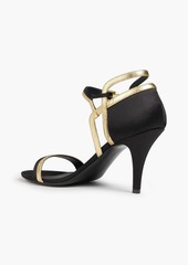 Ferragamo - Malmo metallic snakeskin and satin sandals - Black - US 10