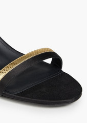 Ferragamo - Malmo metallic snakeskin and satin sandals - Black - US 10