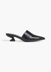 Ferragamo - Nyta glossed-leather mules - Black - US 7.5