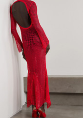 Ferragamo - Open-back crochet-knit maxi dress - Red - L