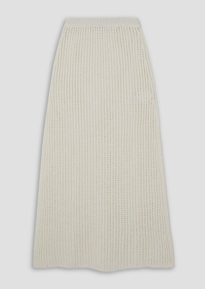 Ferragamo - Open-knit ribbed cotton maxi skirt - White - S