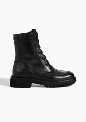 Ferragamo - Orlando leather combat boots - Black - US 7.5