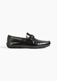 Ferragamo - Parigi glossed-leather driving shoes - Black - US 7