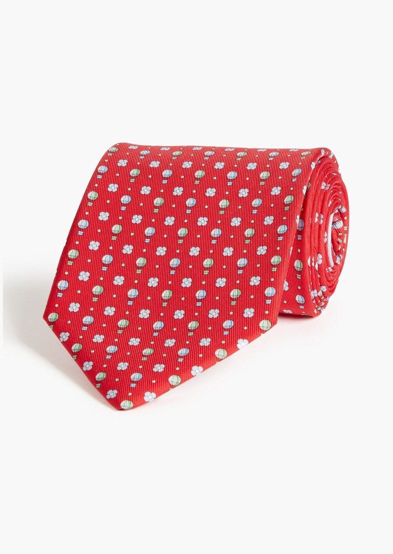 Ferragamo - Printed silk tie - Red - OneSize