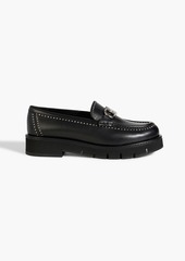 Ferragamo - Rolo embellished leather loafers - Black - US 7.5